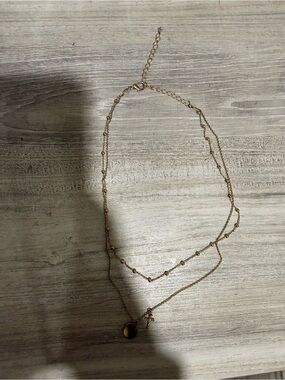 Altar'd State Delicate Gold Layered Necklace with Round Pendant